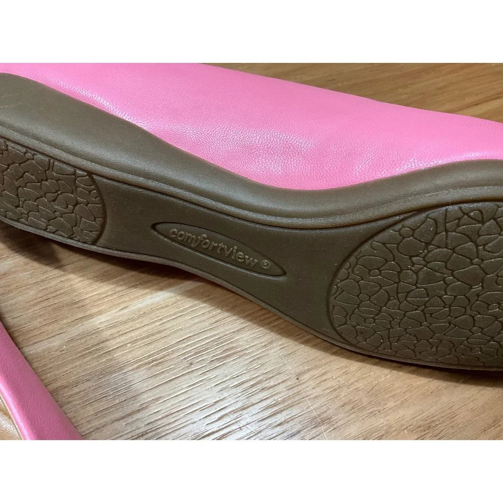 Comfortview Delia Pink Ballet Flats Knotted Heel Bow Shoes 11M 11492